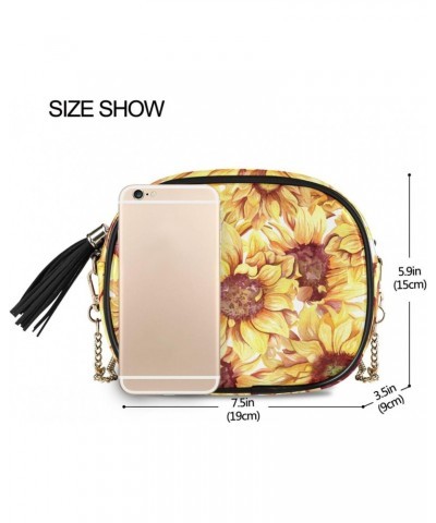 Women's Sunflowers Floral Crossbody Bag Fashion Purses Bag Cross Body Bag Shoulder Handbag with Adjustable Chain Strap $10.08...