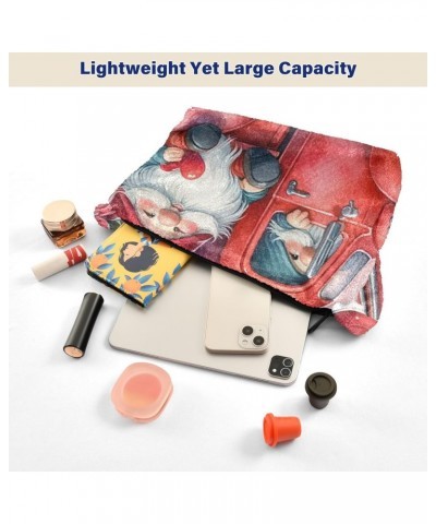 Ladies Soft Plush Underarm Bag Watercolor-gnomes-valentine-truck Fluffy Shoulder Bag Women Furry Purse Handbag $13.12 Shoulde...