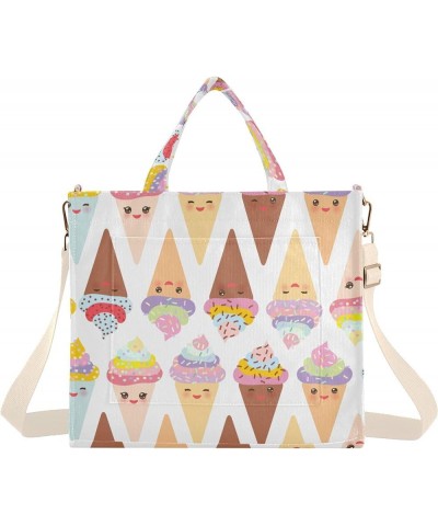 Kawaii Funny Ice Cream Women's Tote Handbags Top Handle Satchel Shoulder Bag Crossbody Bag for Office Travel S $16.82 Totes