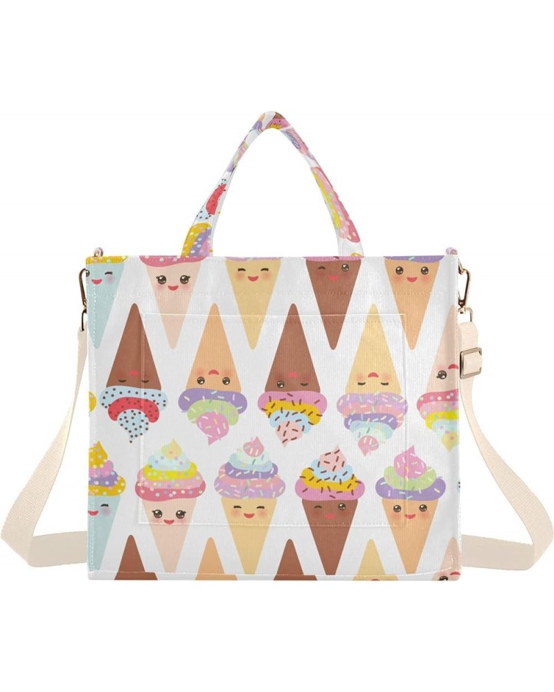 Kawaii Funny Ice Cream Women's Tote Handbags Top Handle Satchel Shoulder Bag Crossbody Bag for Office Travel S $16.82 Totes