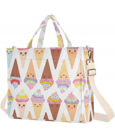 Kawaii Funny Ice Cream Women's Tote Handbags Top Handle Satchel Shoulder Bag Crossbody Bag for Office Travel S $16.82 Totes