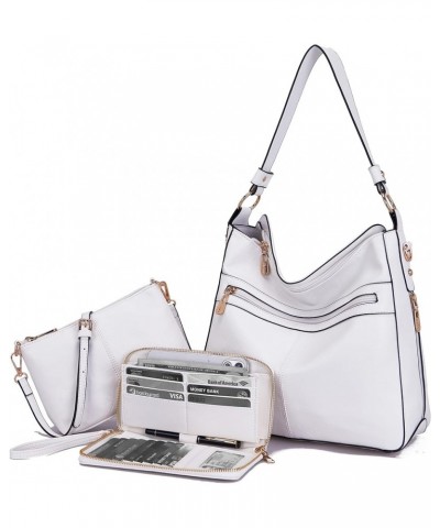 Women Large Crossbody Bags Ladies Satchel Shoulder Handbags Purse and Wallet Set for Women Totes Hobo Purses White $23.52 Totes