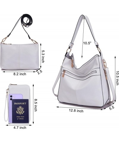 Women Large Crossbody Bags Ladies Satchel Shoulder Handbags Purse and Wallet Set for Women Totes Hobo Purses White $23.52 Totes