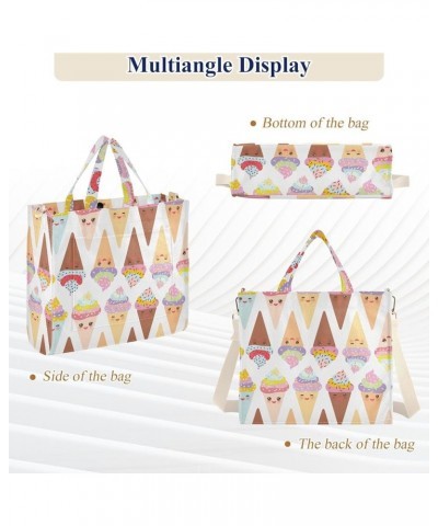 Kawaii Funny Ice Cream Women's Tote Handbags Top Handle Satchel Shoulder Bag Crossbody Bag for Office Travel S $16.82 Totes