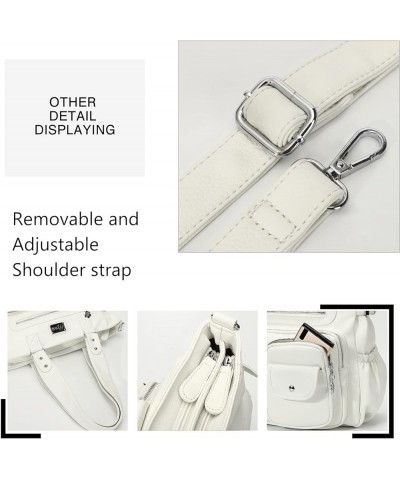 Large Purses for Women Shoulder Bag Tote Handbags Stylish Vegan Leather Hobo Bags Ladies Z-white $23.04 Shoulder Bags