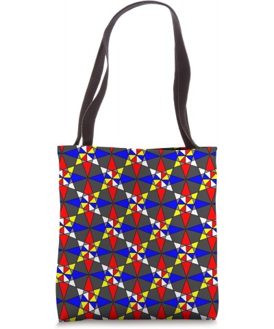 Geometric Star Pattern Pop Colors Minimalistic Aesthetic Art Tote Bag $14.15 Totes