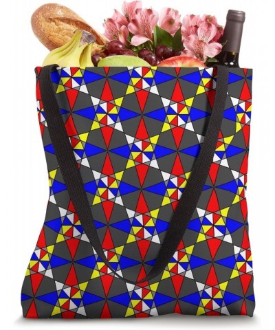 Geometric Star Pattern Pop Colors Minimalistic Aesthetic Art Tote Bag $14.15 Totes