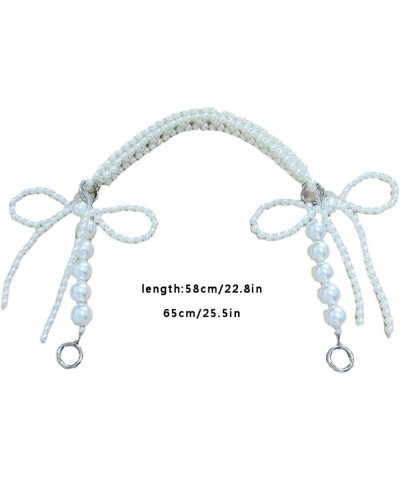 Chain Strap Handbag Chains Imitation Pearl Bag with Bag Accessories Silver Bag with Pearl Flower Hand-held Shoulder Messenger...