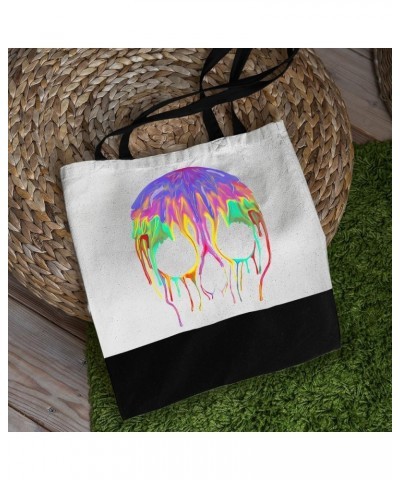 Rainbow Skull Large Tote Bag - Skull Themed Gift - Skull Print Bag $14.83 Totes