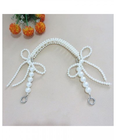 Chain Strap Handbag Chains Imitation Pearl Bag with Bag Accessories Silver Bag with Pearl Flower Hand-held Shoulder Messenger...