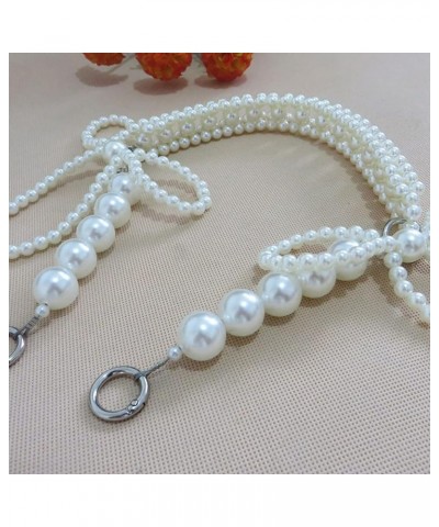 Chain Strap Handbag Chains Imitation Pearl Bag with Bag Accessories Silver Bag with Pearl Flower Hand-held Shoulder Messenger...