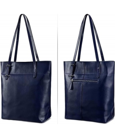 Leather Tote Shoulder Bag: The Perfect Companion for Female Travel, Big Capacity Tassel Handbag, Large Handbag for Women Blue...