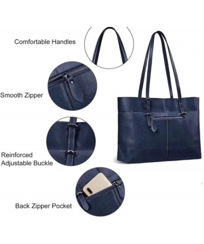 Leather Tote Shoulder Bag: The Perfect Companion for Female Travel, Big Capacity Tassel Handbag, Large Handbag for Women Blue...