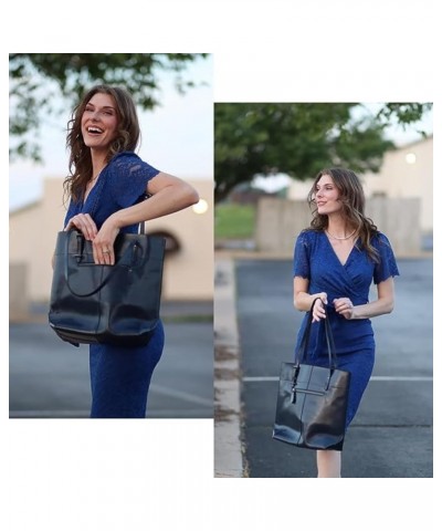 Leather Tote Shoulder Bag: The Perfect Companion for Female Travel, Big Capacity Tassel Handbag, Large Handbag for Women Blue...