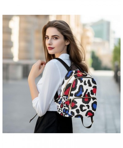 4th of July Women Backpack Liberty Leopard Prints Anti-Theft Travel Backpack Lightweight Handbag Roomy Weekend Bag Everyday U...