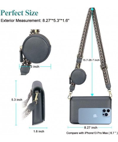 Small Crossbody Cell Phone Purse for Women, Shoulder Side Handbags with Coin Purse Pouch 2 Size Bags Dark Grey $16.51 Crossbo...