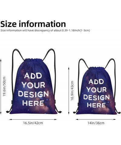 Custom Logo Drawstring Backpack Bulk, Personalized Photo Picture Text Sport Gym Bag Set Customized Gift (M - 14'' x 16.9'') M...