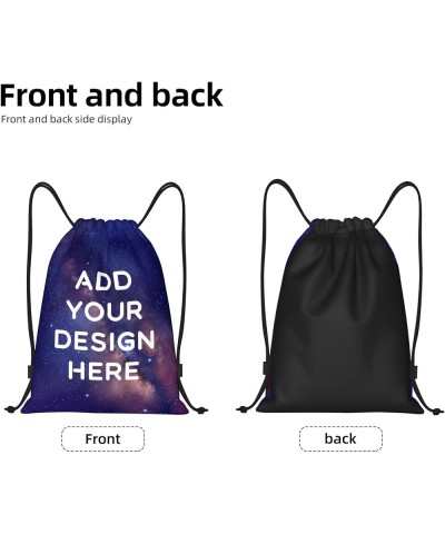 Custom Logo Drawstring Backpack Bulk, Personalized Photo Picture Text Sport Gym Bag Set Customized Gift (M - 14'' x 16.9'') M...