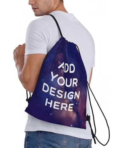 Custom Logo Drawstring Backpack Bulk, Personalized Photo Picture Text Sport Gym Bag Set Customized Gift (M - 14'' x 16.9'') M...