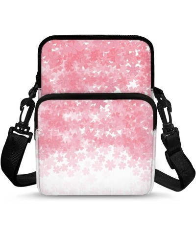 Crossbody Bags for Women Men Zipper Sling Purse Cell Phone Holder Trendy Messenger Bag with Shoulder Strap Romantic Sakura $1...