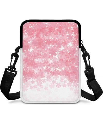 Crossbody Bags for Women Men Zipper Sling Purse Cell Phone Holder Trendy Messenger Bag with Shoulder Strap Romantic Sakura $1...