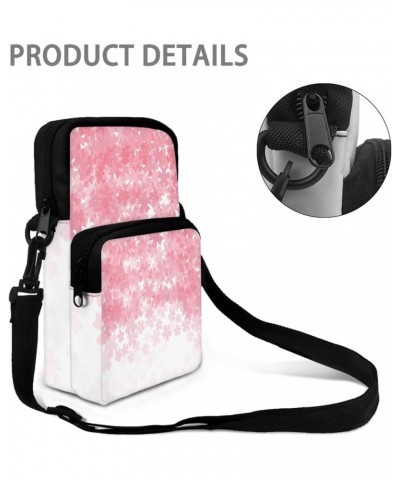 Crossbody Bags for Women Men Zipper Sling Purse Cell Phone Holder Trendy Messenger Bag with Shoulder Strap Romantic Sakura $1...