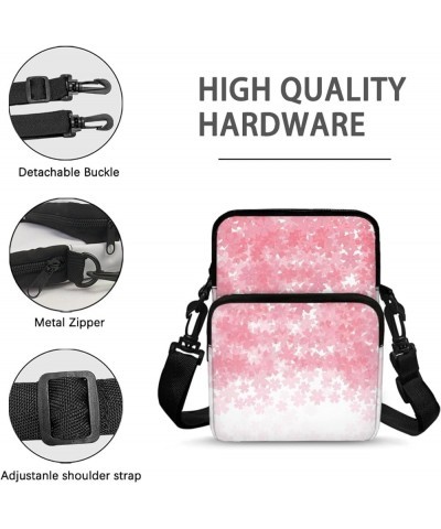 Crossbody Bags for Women Men Zipper Sling Purse Cell Phone Holder Trendy Messenger Bag with Shoulder Strap Romantic Sakura $1...