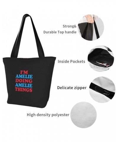 I'm Amelie Doing Amelie Things Women'S Casual One Shoulder Carry Shopping Bag Large Capacity Working Storage Handbag $16.14 S...