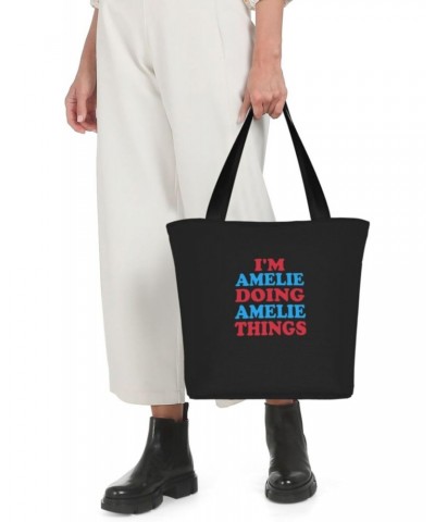 I'm Amelie Doing Amelie Things Women'S Casual One Shoulder Carry Shopping Bag Large Capacity Working Storage Handbag $16.14 S...