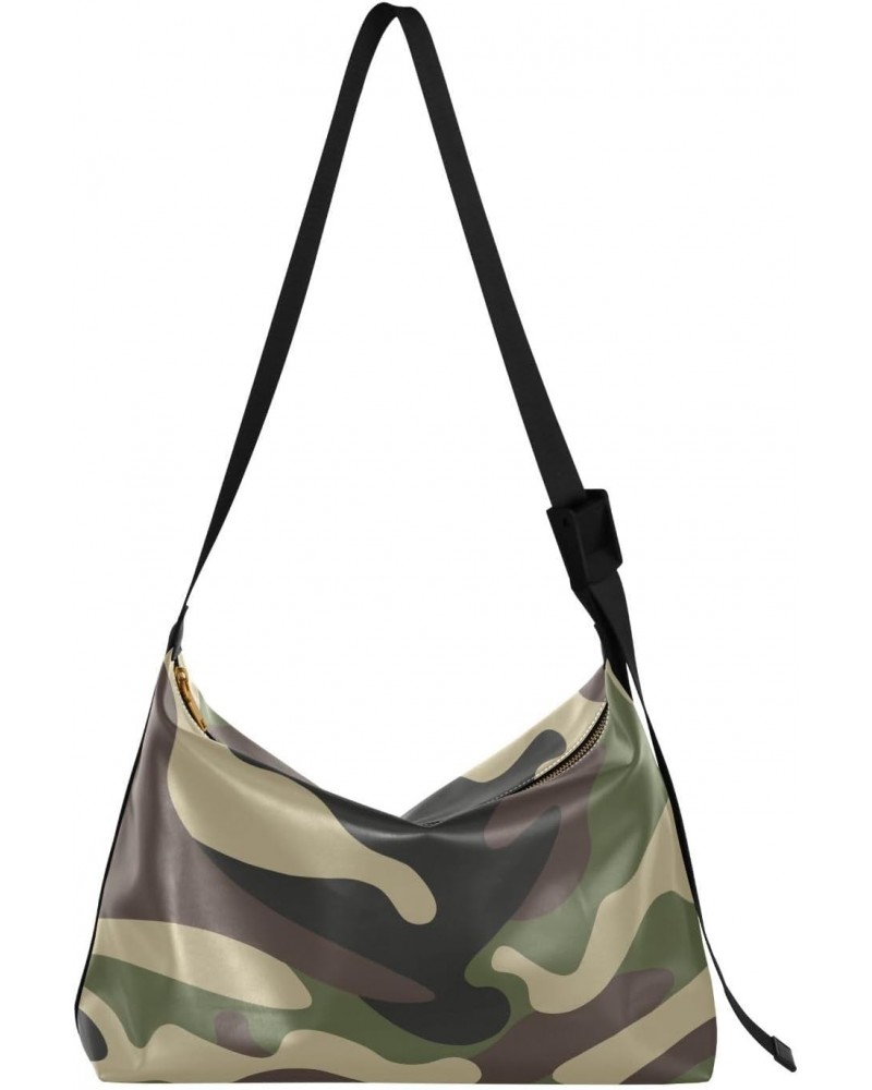 Camouflage Tote Bag for Women Large Hobo Bags Hobo Crossbody Bags Hobo Purses with Adjustable Strap for Girl Men $17.81 Totes