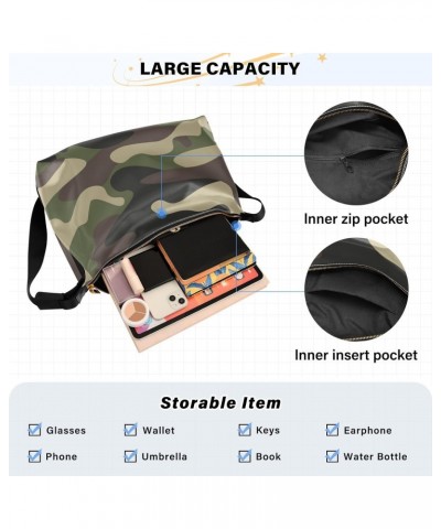 Camouflage Tote Bag for Women Large Hobo Bags Hobo Crossbody Bags Hobo Purses with Adjustable Strap for Girl Men $17.81 Totes