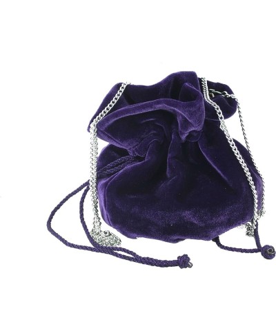 British Hand Made Fantasy Suede Velvet Drawstring Clutch Shoulder Cross-body Bag Purple $17.99 Clutches