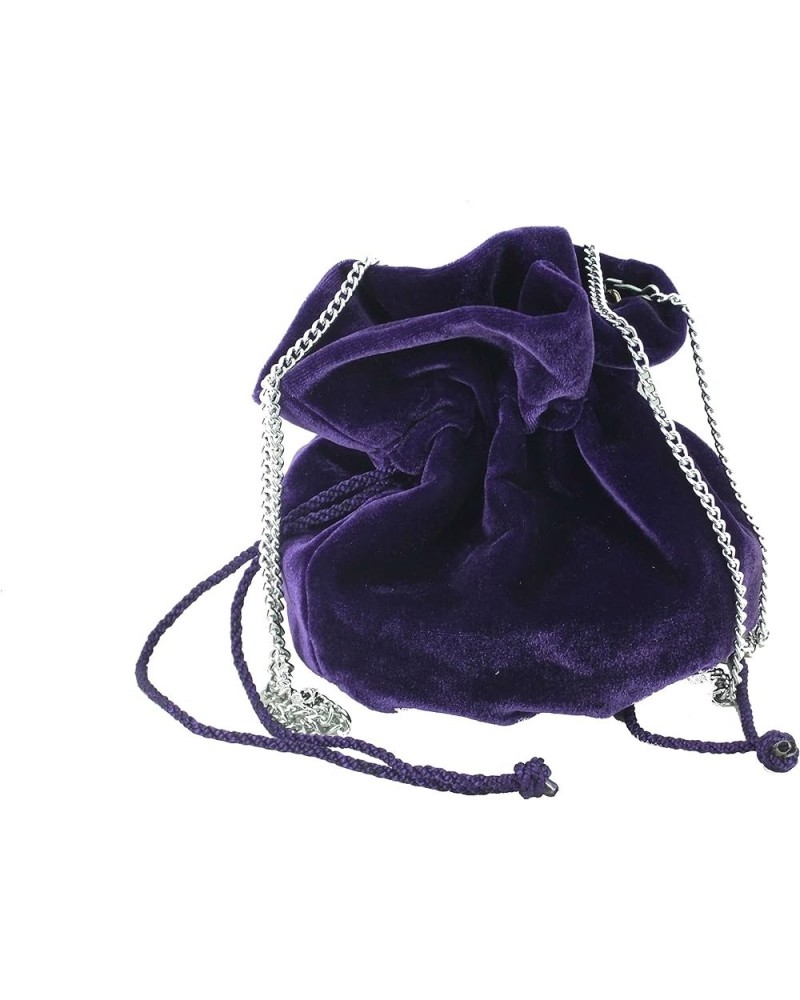 British Hand Made Fantasy Suede Velvet Drawstring Clutch Shoulder Cross-body Bag Purple $17.99 Clutches