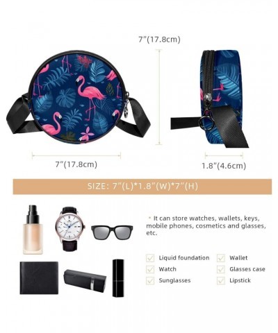 Crossbody Bags for Women,Crossbody Bag Men,Small Sling Bag,Flamingo Tropical Palm Leaf,Crossbody Purse $10.47 Crossbody Bags