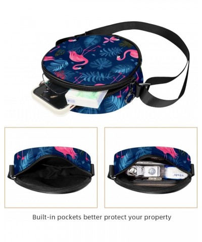 Crossbody Bags for Women,Crossbody Bag Men,Small Sling Bag,Flamingo Tropical Palm Leaf,Crossbody Purse $10.47 Crossbody Bags