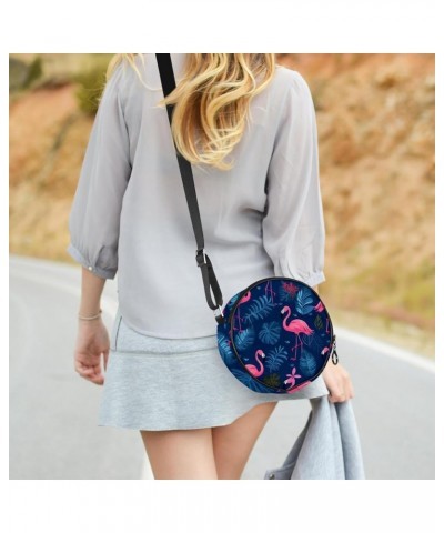 Crossbody Bags for Women,Crossbody Bag Men,Small Sling Bag,Flamingo Tropical Palm Leaf,Crossbody Purse $10.47 Crossbody Bags