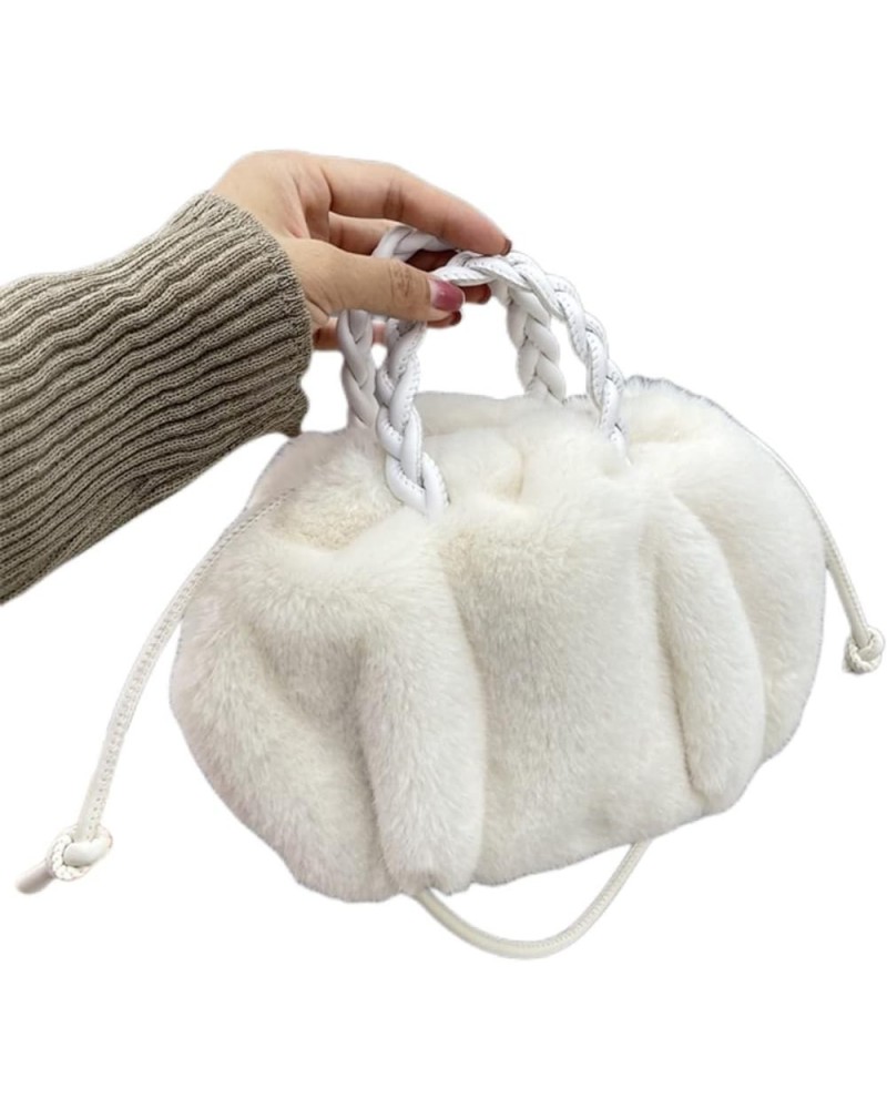 Women's Cloud Dumpling Bag, Plush Clutch Wallet Woven Strap Fluffy Evening Bag Gift Baise $29.40 Evening Bags