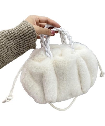 Women's Cloud Dumpling Bag, Plush Clutch Wallet Woven Strap Fluffy Evening Bag Gift Baise $29.40 Evening Bags