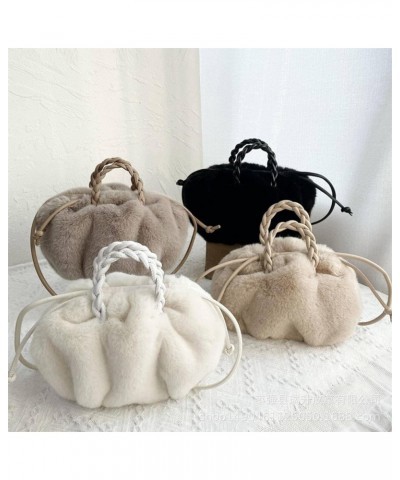 Women's Cloud Dumpling Bag, Plush Clutch Wallet Woven Strap Fluffy Evening Bag Gift Baise $29.40 Evening Bags