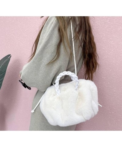 Women's Cloud Dumpling Bag, Plush Clutch Wallet Woven Strap Fluffy Evening Bag Gift Baise $29.40 Evening Bags