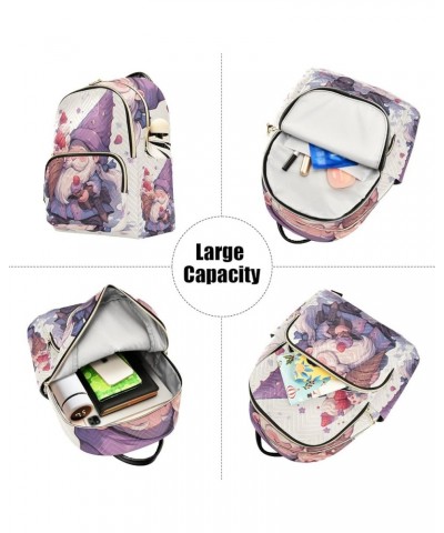 Quilted Backpack Ice Cream Gnome Small Backpack Purse for Women Travel Backpack with Luggage Strap Ice Cream Gnome Small $16....