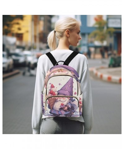 Quilted Backpack Ice Cream Gnome Small Backpack Purse for Women Travel Backpack with Luggage Strap Ice Cream Gnome Small $16....