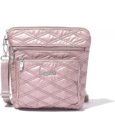 Modern Pocket Crossbody Rose Metallic Quilt $32.50 Crossbody Bags