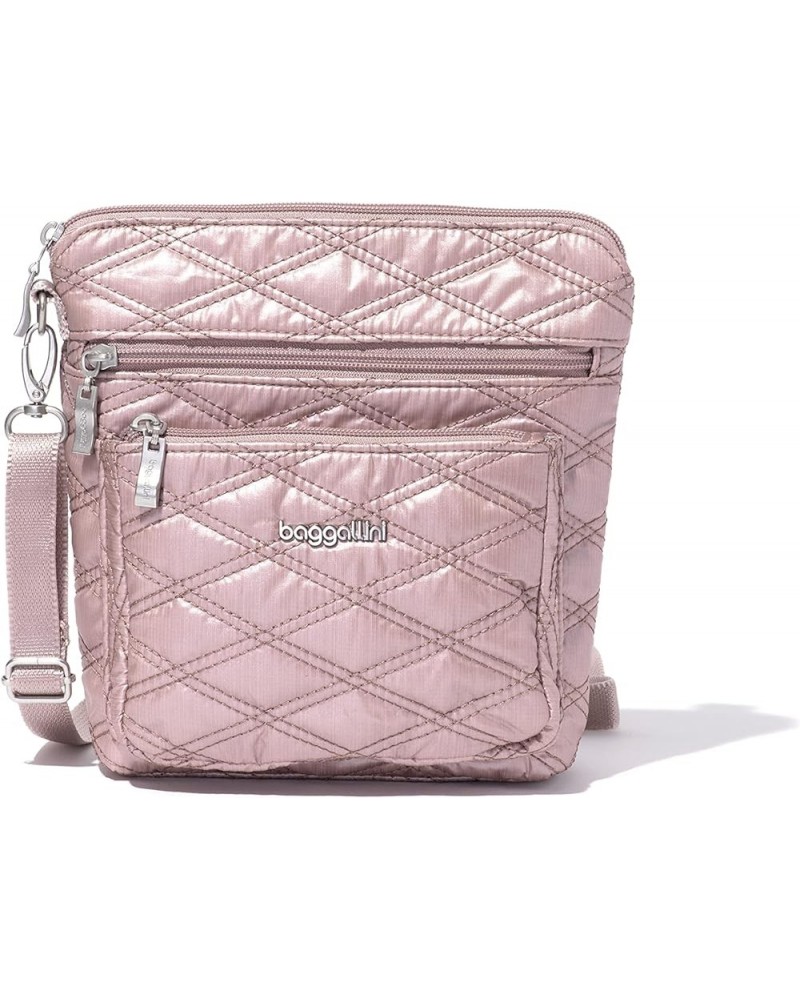 Modern Pocket Crossbody Rose Metallic Quilt $32.50 Crossbody Bags