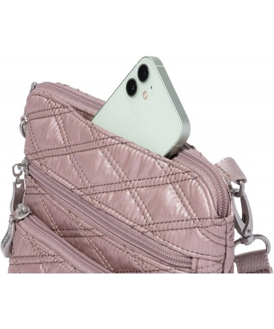 Modern Pocket Crossbody Rose Metallic Quilt $32.50 Crossbody Bags