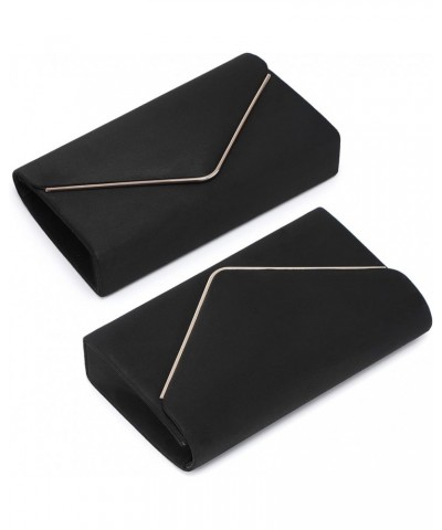 Women Faux Suede Evening Clutch Bags Formal Party Clutches Wedding Purses Cocktail Prom Clutches 1-(gold Hardware) Black $10....