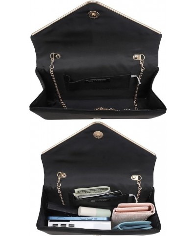 Women Faux Suede Evening Clutch Bags Formal Party Clutches Wedding Purses Cocktail Prom Clutches 1-(gold Hardware) Black $10....