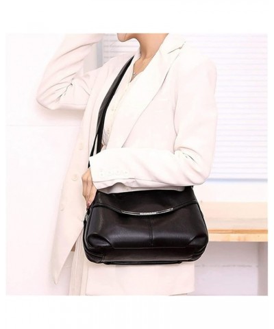 Travel Messenger Shoulder Purse Fashion Soft PU Leather Small Crossbody Bag Ladies Simple Lightweight Bag Black $70.28 Should...