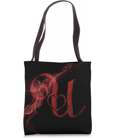 Smoke Heart Letter U Red Fire Steam Fog Whirl Love Name Tote Bag $9.61 Totes