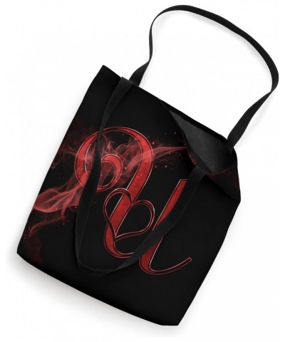 Smoke Heart Letter U Red Fire Steam Fog Whirl Love Name Tote Bag $9.61 Totes